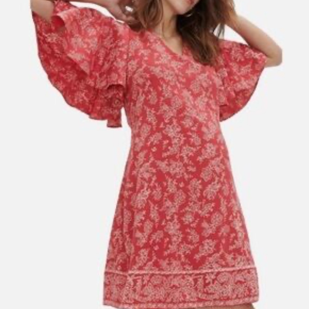 Hatch Grace Mini Dress Floral Dress with Ruffle Sleeves